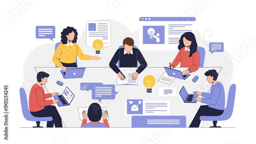 Team Meeting Collaboration Office Workspace.