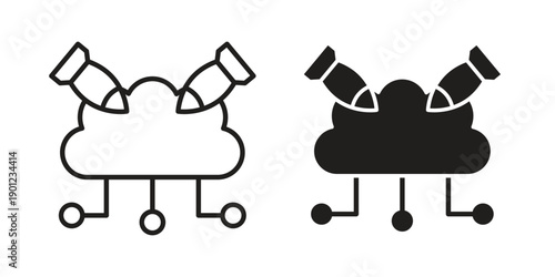 DOS icon for mobile concept and web apps, editable stroke