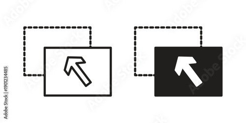 Drag and drop icon for mobile concept and web apps, editable stroke