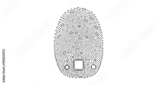 finger print on white background
