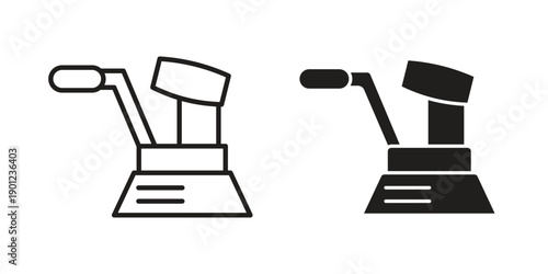 Floor sanding machine icon for mobile concept and web apps, editable stroke
