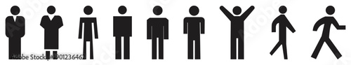 Human Pictogram Figures Activity Icons Set.