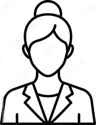 Simple line drawing of a woman in business attire