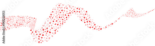 Flowing Red Heart Confetti Romantic Background for Valentine’s Day Celebration