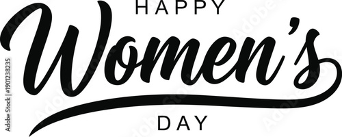 Happy women's day celebration logo with elegant typography