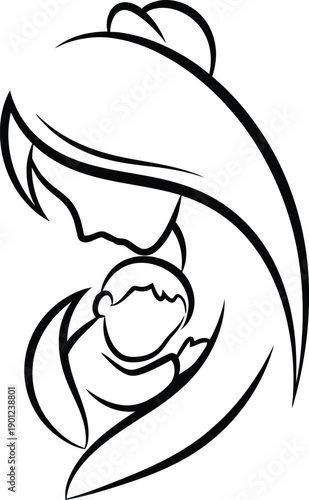 Mother holding and nursing a newborn baby in a loving embrace