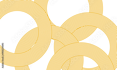 Yellow ramen pattern on white background. yellow wavy abstract pattern. macaroni yellow poster background. wave abstract pattern. wave line pattern. eps10