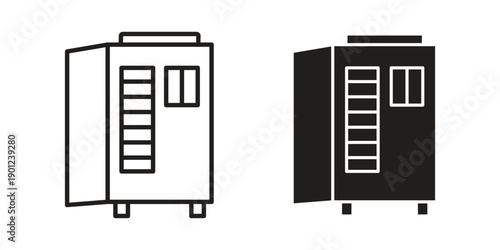 Infrared heat cabin icon for mobile concept and web apps, editable stroke