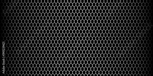 Black iron speaker grid texture. metal steel grid with polygon holes reflection on black background. abstract polygonal pattern background. vector illustration