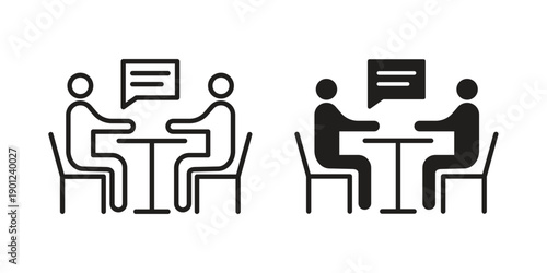 Job interview icon for mobile concept and web apps, editable stroke