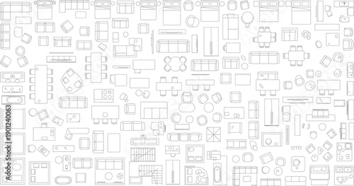 Isolated technical blueprint on transparent background