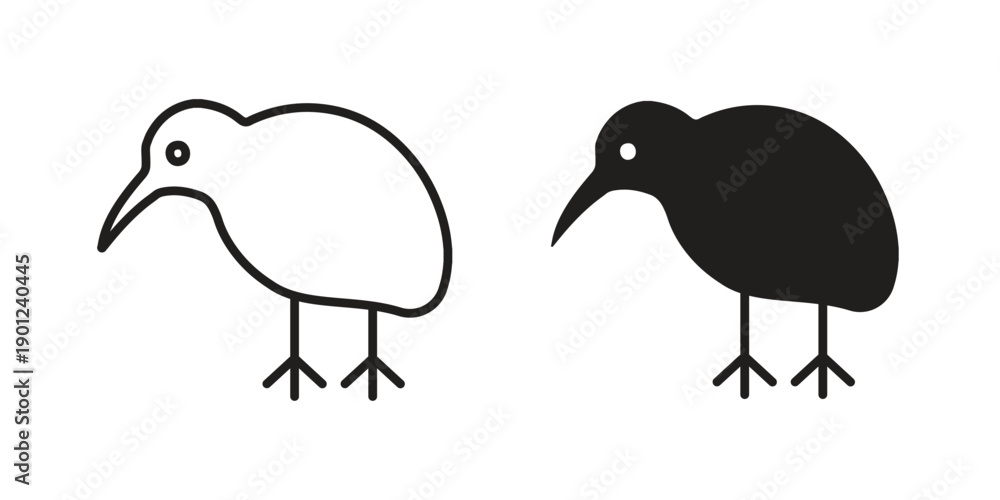 Fototapeta premium Kiwi bird icon for mobile concept and web apps, editable stroke