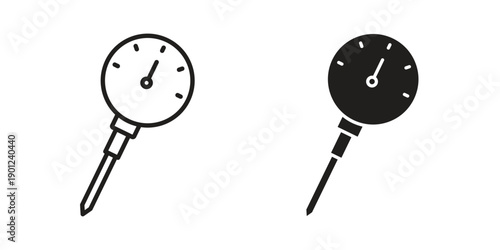 Kitchen thermometer icon for mobile concept and web apps, editable stroke