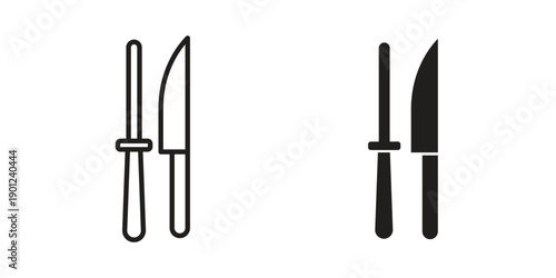 Knife sharpener icon for mobile concept and web apps, editable stroke