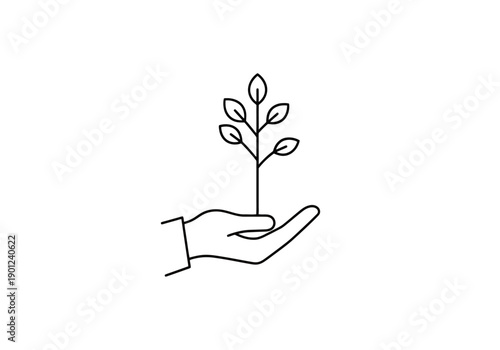 Human Hand Gently Holding Young Sapling Growing With Green Leaves Symbolizing New Beginnings Agriculture Ecology And Nurturing Nature Protection