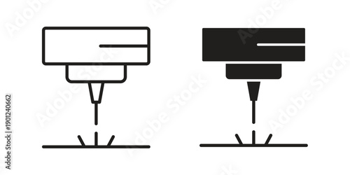 Laser machine icon for mobile concept and web apps, editable stroke