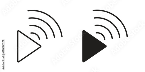 Livestream icon for mobile concept and web apps, editable stroke