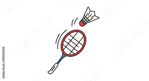 badminton racket and shuttlecock