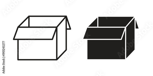 Open box icon for mobile concept and web apps, editable stroke