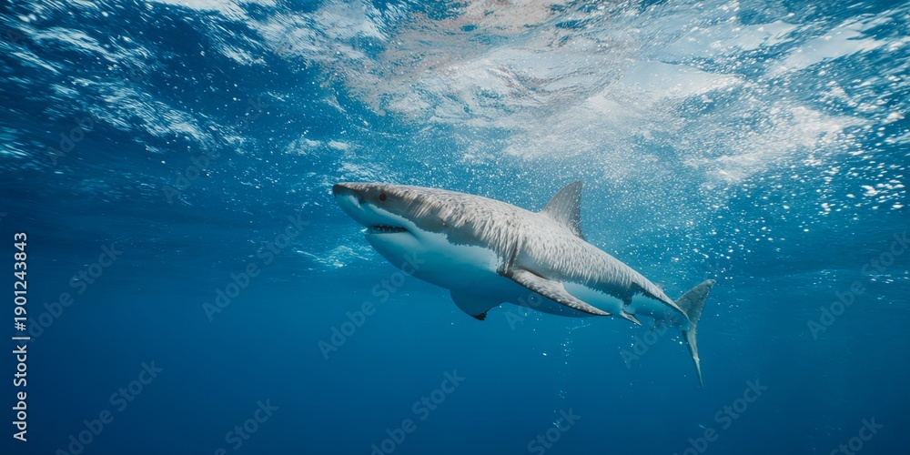 Fototapeta premium Shark is swimming in the ocean