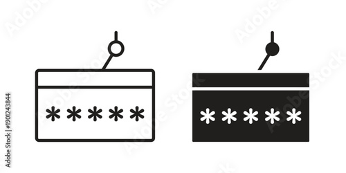 Password phishing icon for mobile concept and web apps, editable stroke