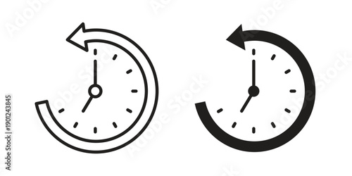 Past icon for mobile concept and web apps, editable stroke