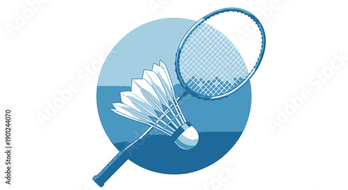 badminton racket and shuttlecock