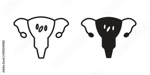 Pelvic inflammatory disease icon for mobile concept and web apps, editable stroke