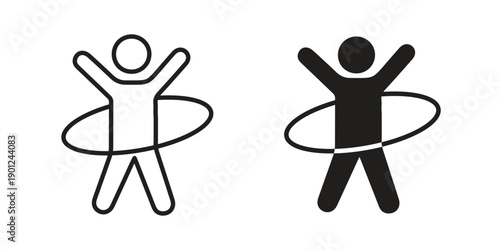 People Hula hop icon for mobile concept and web apps, editable stroke