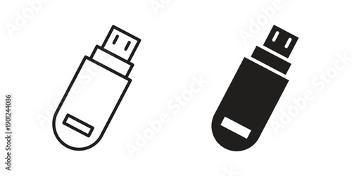 Pendrive icon for mobile concept and web apps, editable stroke
