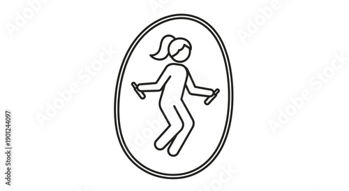 illustration of a woman playing jump rope