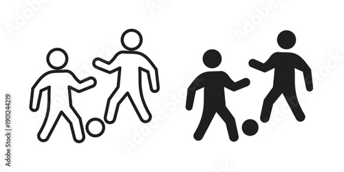 People playing Ball icon for mobile concept and web apps, editable stroke