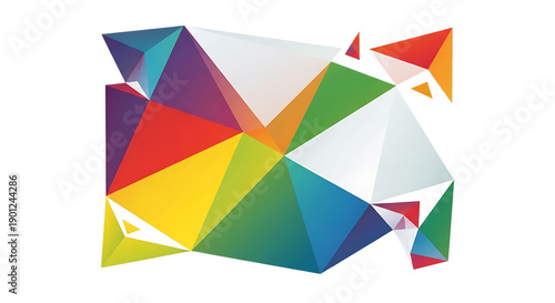 Free Download A vibrant 3d geometric shape with multiple colors isolated on transparent background - GFXLoad