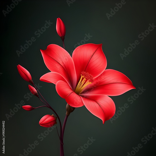 floral, branch, flowers, buds, red, blossom, bloom, petals, botanical, plant, nature, flora, garden, spring, natural, organic, fresh, decorative, ornament, elegant, romantic, delicate, stem, leaves, g