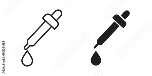 Pipette icon for mobile concept and web apps, editable stroke