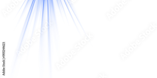 Foto Bright blue beams emanating from the top left isolated on transparent background