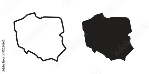 Poland icon for mobile concept and web apps, editable stroke