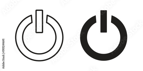 Power icon for mobile concept and web apps, editable stroke