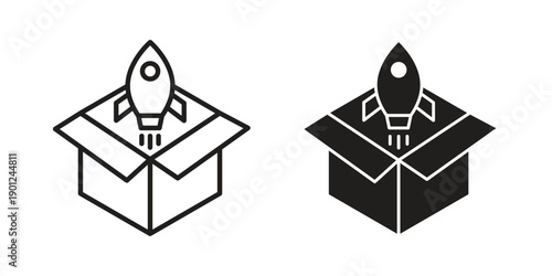 Product release icon for mobile concept and web apps, editable stroke