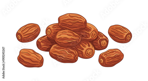 Abundant Pile of Textured Brown Dates Perfect for Healthy Eating and Gourmet Dishes
