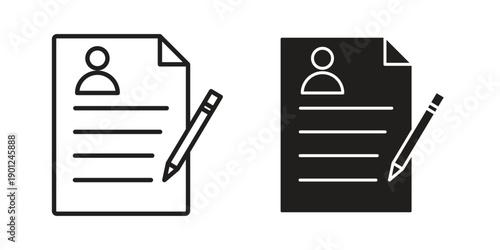 Registration icon for mobile concept and web apps, editable stroke