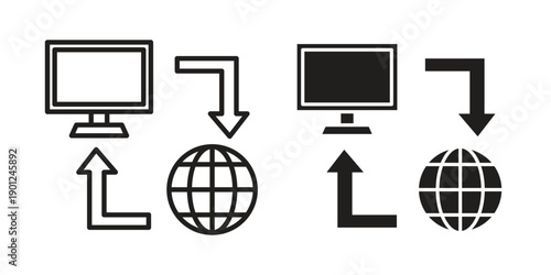 Remote Access icon for mobile concept and web apps, editable stroke