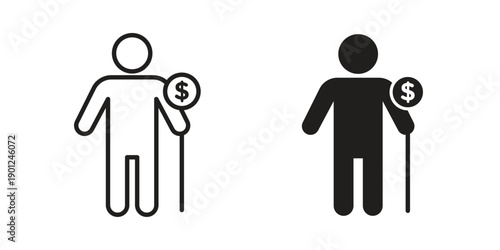 Retirement icon for mobile concept and web apps, editable stroke