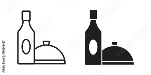 Room service icon for mobile concept and web apps, editable stroke
