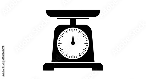 Scale icon for kitchen food weighing isolated on white background