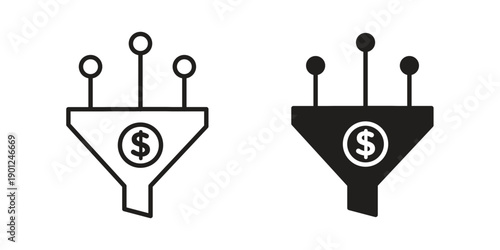 Sales funnel icon for mobile concept and web apps, editable stroke