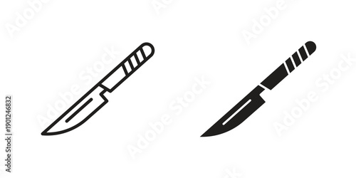 Scalpel icon for mobile concept and web apps, editable stroke