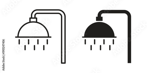 Shower head icon for mobile concept and web apps, editable stroke