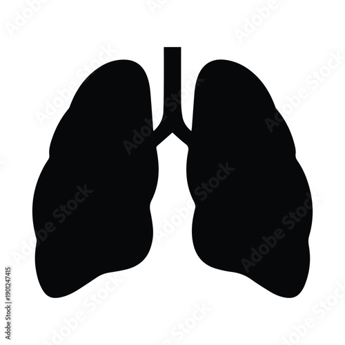Human lungs silhouette for medical and health concepts
