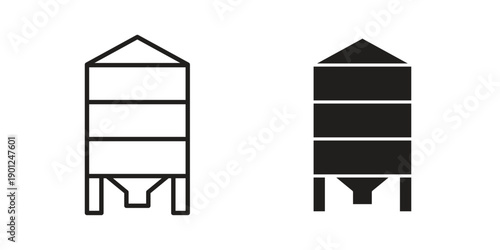 Silo icon for mobile concept and web apps, editable stroke
